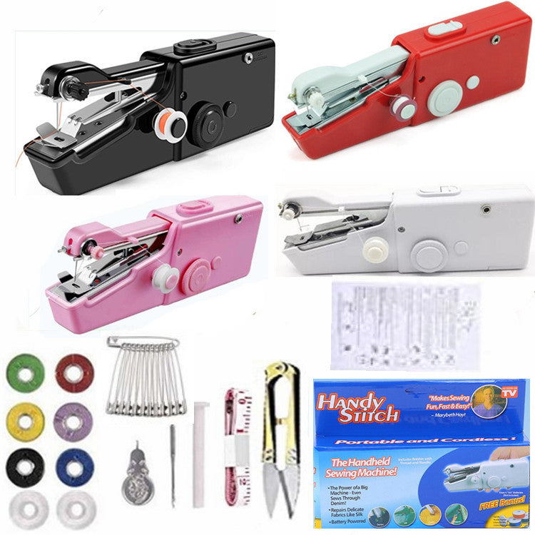 New Plus Accessories Handy Stitch Handheld Electric Sewing Machine Set Portable Mini Sewing Machine