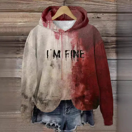 I AM FINE Art Graffiti Roter Hoodie