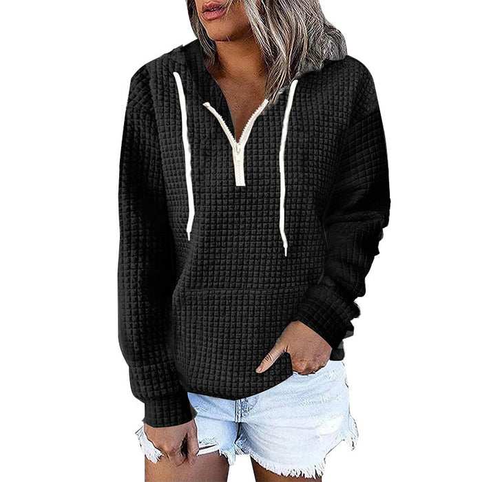 Damen Waffel-Kapuzenpullover